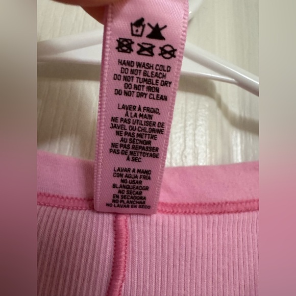 SKIMS Cotton Rib Colorblock Tank Mini Dress – Pink & White – Size L - Picture 7 of 12